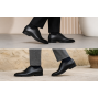 Pantofi barbati eleganti din piele naturala de culoare neagra - GKR200N